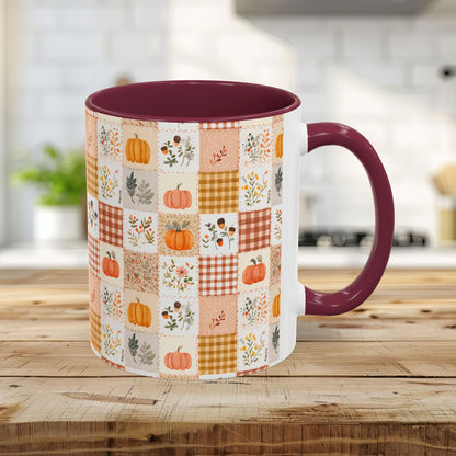 Pumpkin Floral Gingham Fall Mug (11/15oz)
