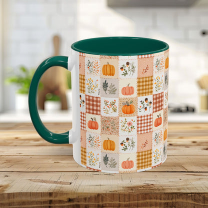 Pumpkin Floral Gingham Fall Mug (11/15oz)