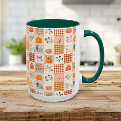 Pumpkin Floral Gingham Fall Mug (11/15oz)