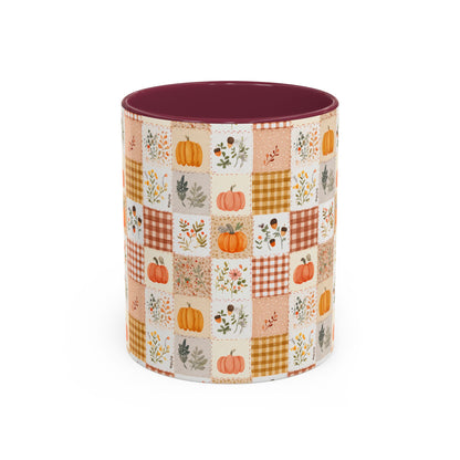 Pumpkin Floral Gingham Fall Mug (11/15oz)