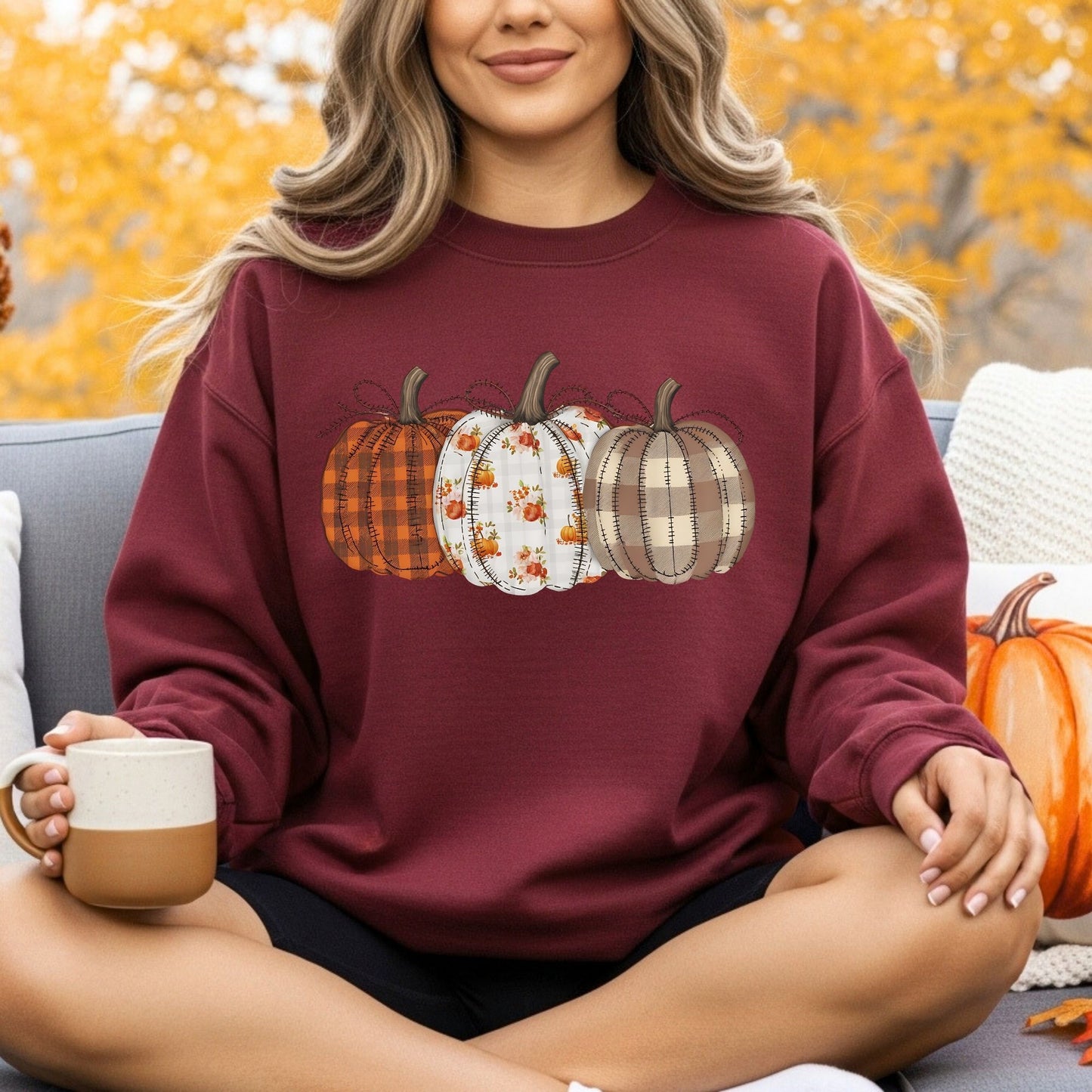 Quilted Pumpkins Sweatshirt