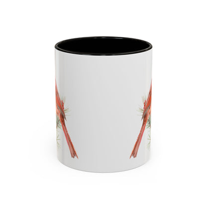 Red Cardinal on Snowy Evergreen Mug (11/15oz)