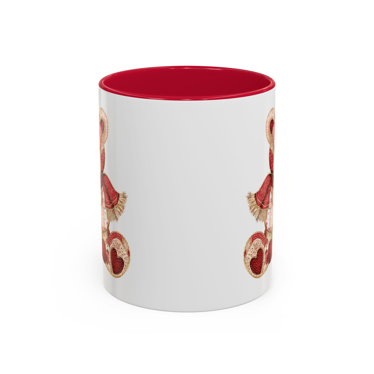 Red Patchwork Valentine's Teddy Bear Mug (11/15oz)