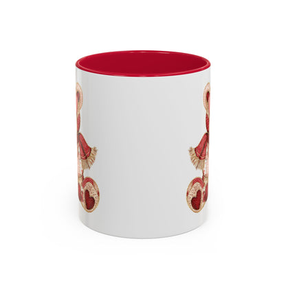 Red Patchwork Valentine's Teddy Bear Mug (11/15oz)