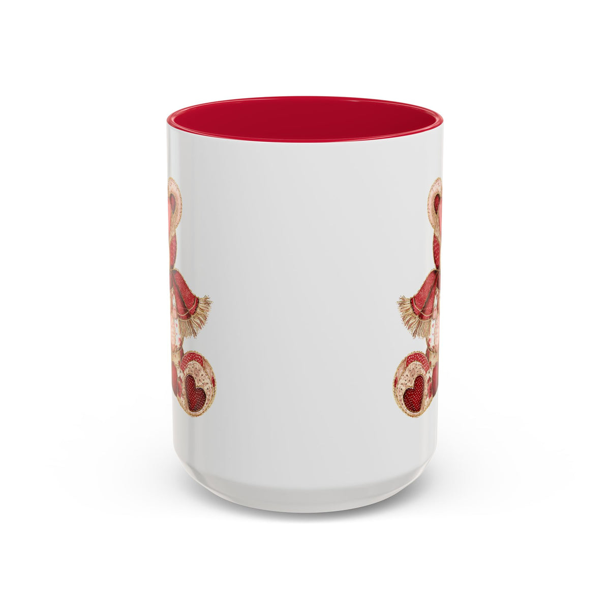 Red Patchwork Valentine's Teddy Bear Mug (11/15oz)