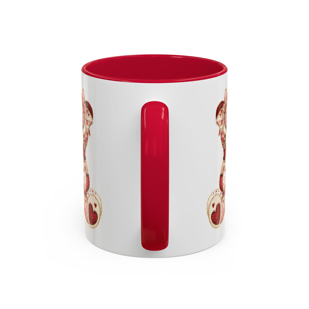 Red Patchwork Valentine's Teddy Bear Mug (11/15oz)