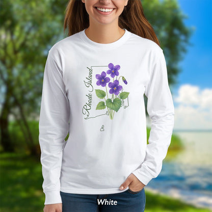 Rhode Island State Flower Long Sleeve Tee — Common Violet