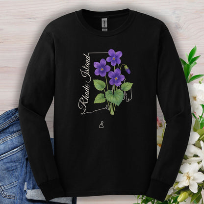 Rhode Island State Flower Long Sleeve Tee — Common Violet