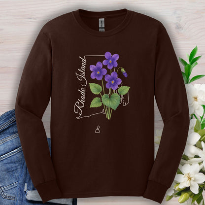 Rhode Island State Flower Long Sleeve Tee — Common Violet