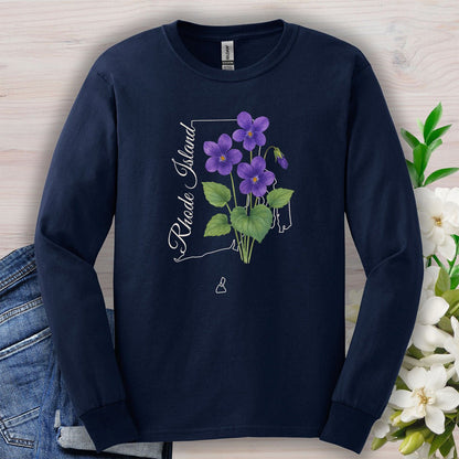 Rhode Island State Flower Long Sleeve Tee — Common Violet
