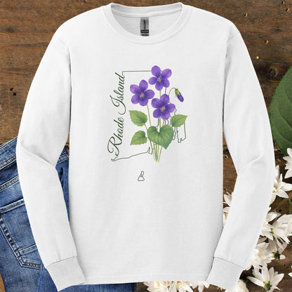 Rhode Island State Flower Long Sleeve Tee — Common Violet