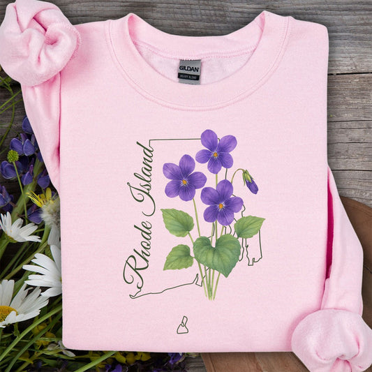 Rhode Island State Flower Sweatshirt - Common Violet