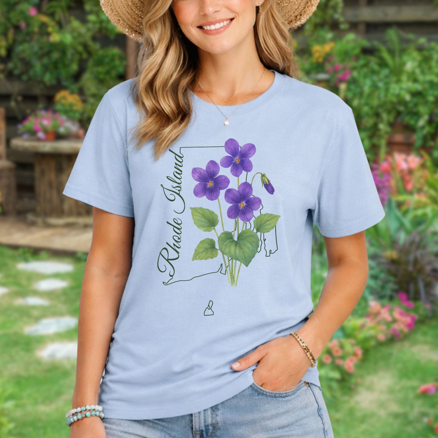 Rhode Island State Flower T-Shirt - Common Violet