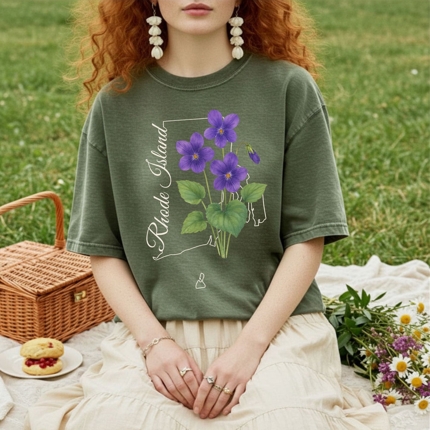 Rhode Island State Flower T-Shirt - Common Violet