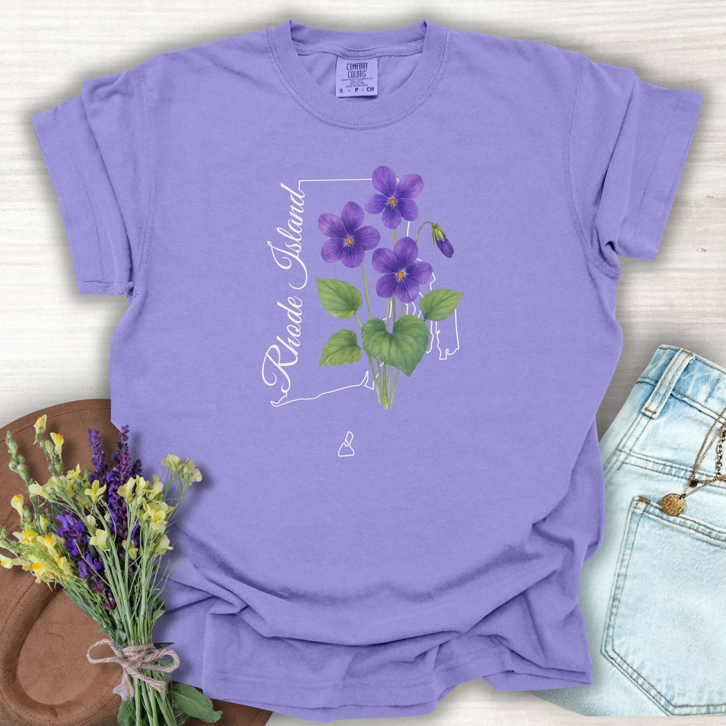 Rhode Island State Flower T-Shirt - Common Violet