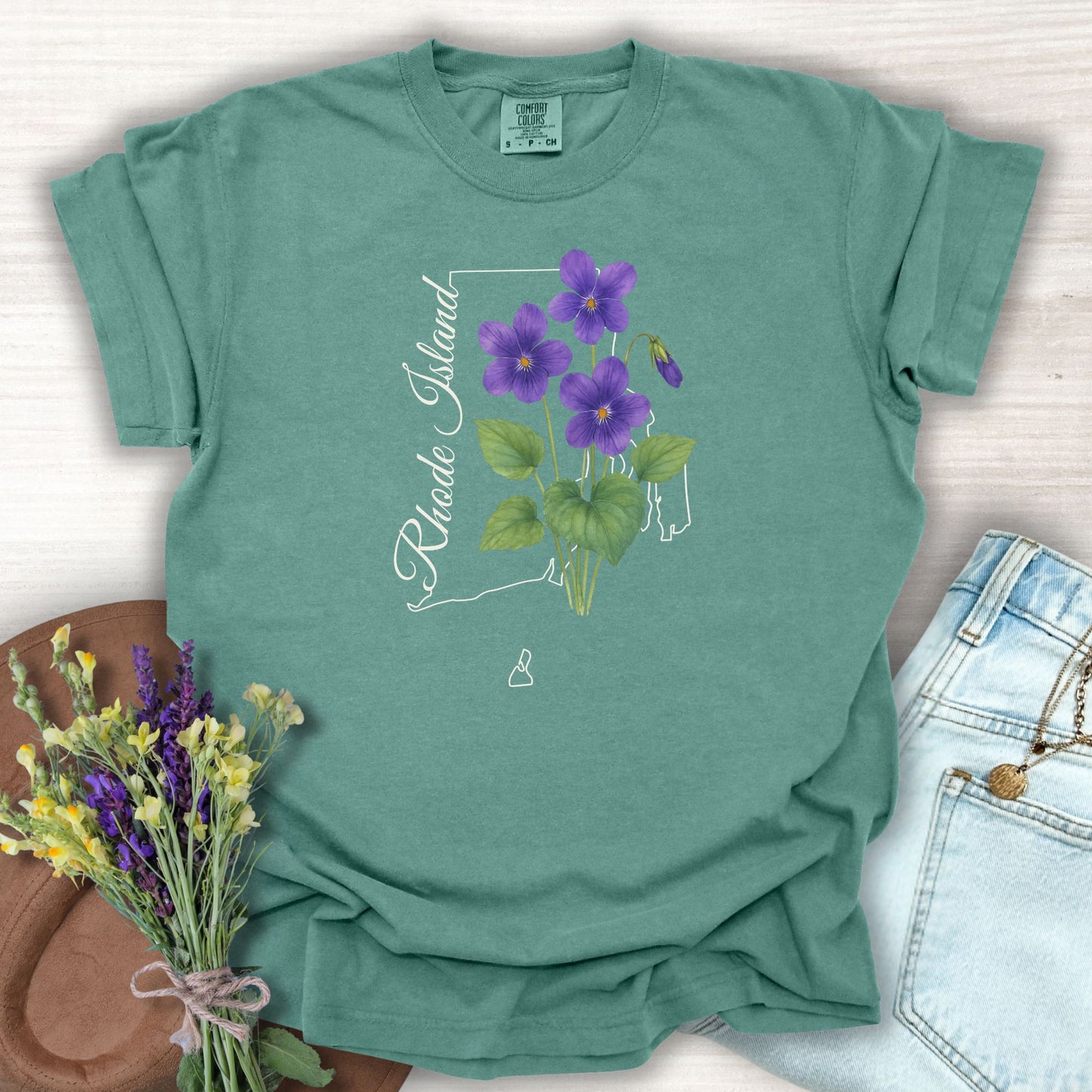 Rhode Island State Flower T-Shirt - Common Violet