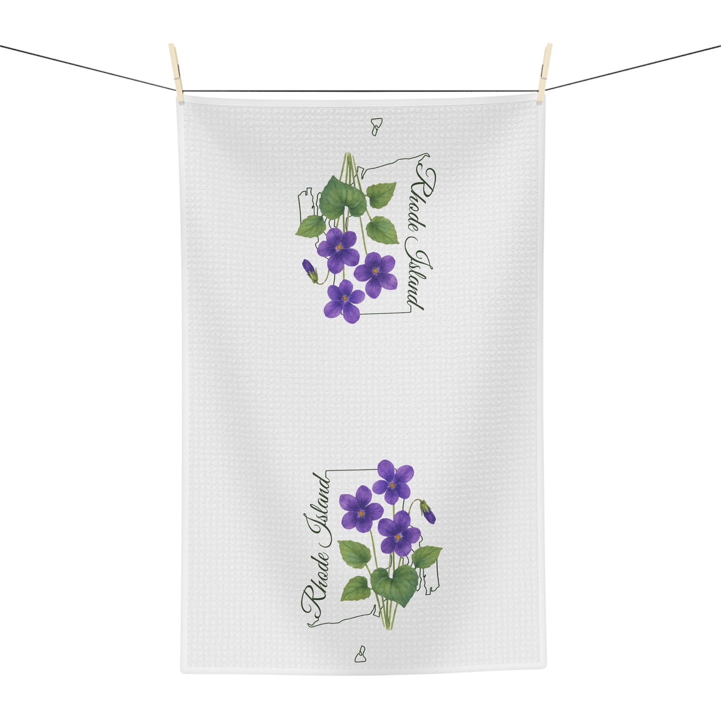 Rhode Island State Flower Tea Towel - Common Violet