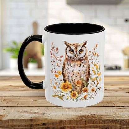 Rustic Autumn Owl Floral Mug (11/15oz)