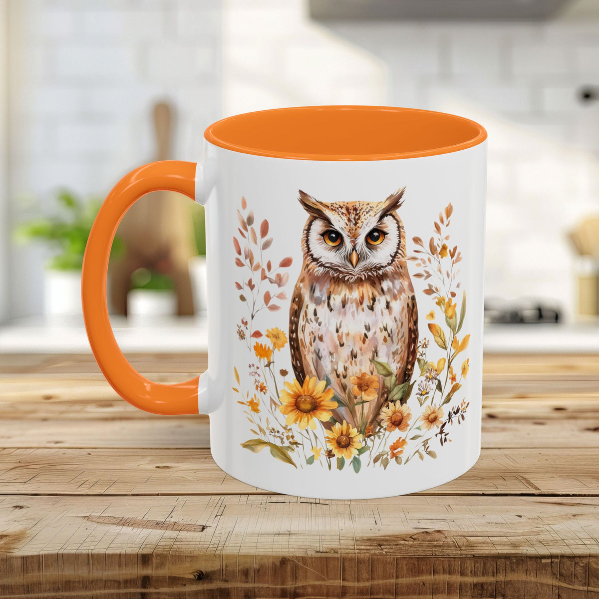 Rustic Autumn Owl Floral Mug (11/15oz)