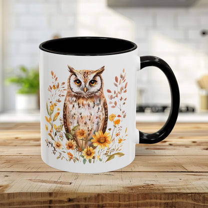 Rustic Autumn Owl Floral Mug (11/15oz)