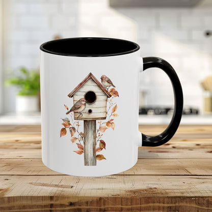 Rustic Birdhouse & Fall Leaves Mug (11/15oz)