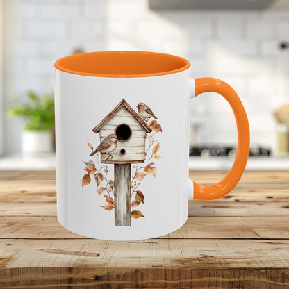 Rustic Birdhouse & Fall Leaves Mug (11/15oz)