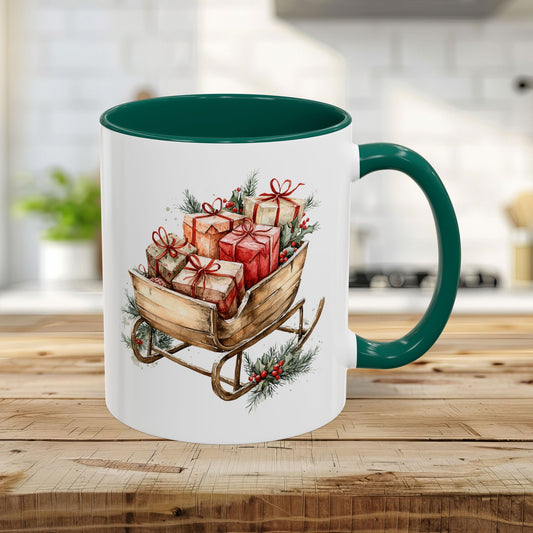 Rustic Christmas Sleigh Mug (11/15oz)