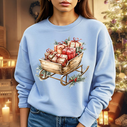 Rustic Christmas Sleigh Sweatshirt
