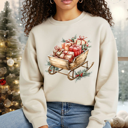 Rustic Christmas Sleigh Sweatshirt