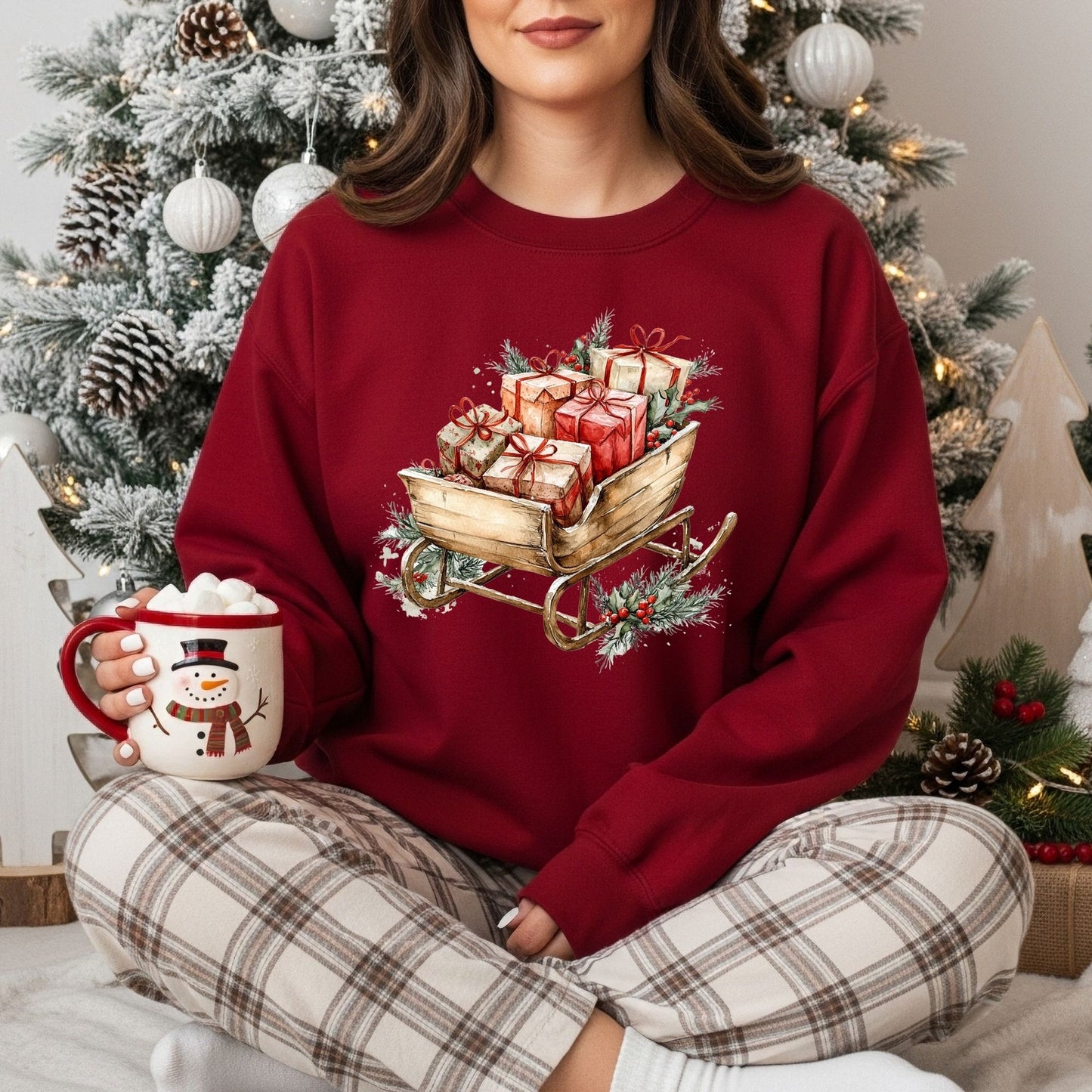 Rustic Christmas Sleigh Sweatshirt