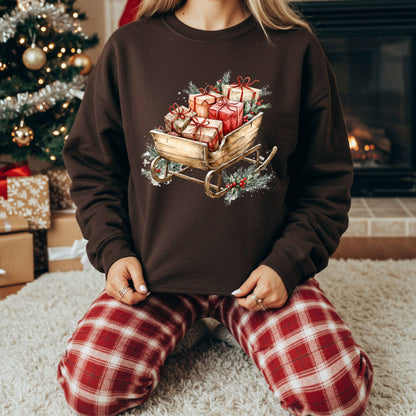 Rustic Christmas Sleigh Sweatshirt