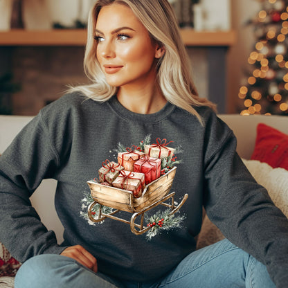 Rustic Christmas Sleigh Sweatshirt