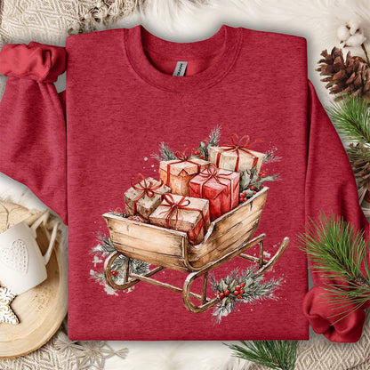 Rustic Christmas Sleigh Sweatshirt