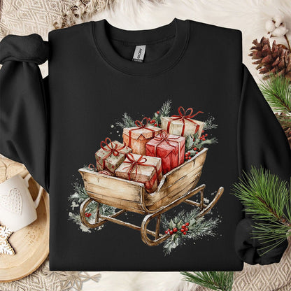 Rustic Christmas Sleigh Sweatshirt