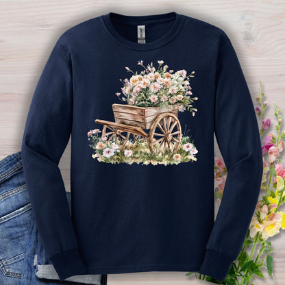 Rustic Cottage Garden Wagon Long Sleeve Tee
