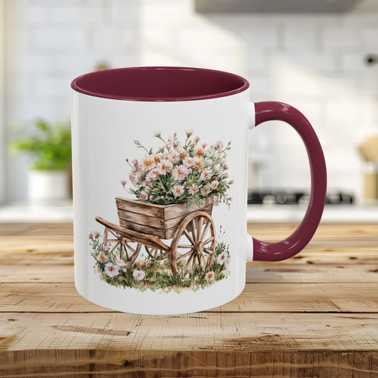 Rustic Cottage Garden Wagon Mug (11oz & 15oz)