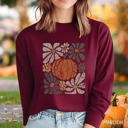 Rustic Fall Pumpkin Long Sleeve Tee