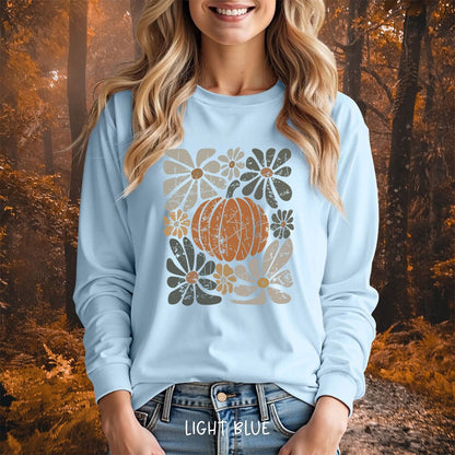 Rustic Fall Pumpkin Long Sleeve Tee
