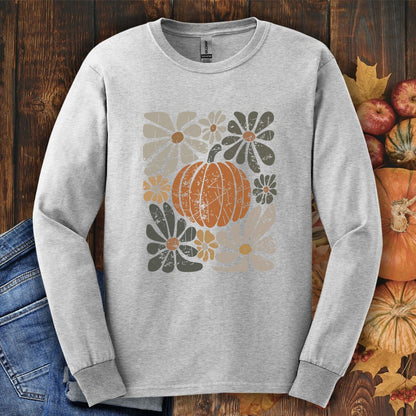 Rustic Fall Pumpkin Long Sleeve Tee