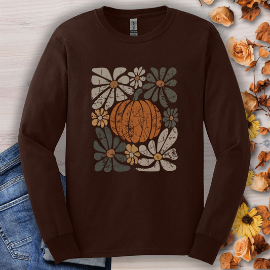 Rustic Fall Pumpkin Long Sleeve Tee