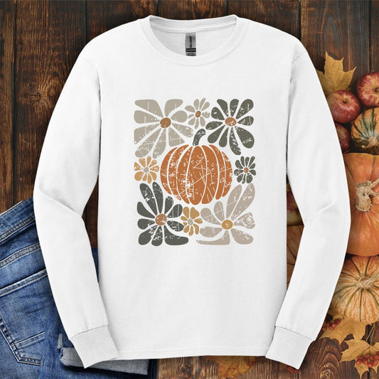Rustic Fall Pumpkin Long Sleeve Tee
