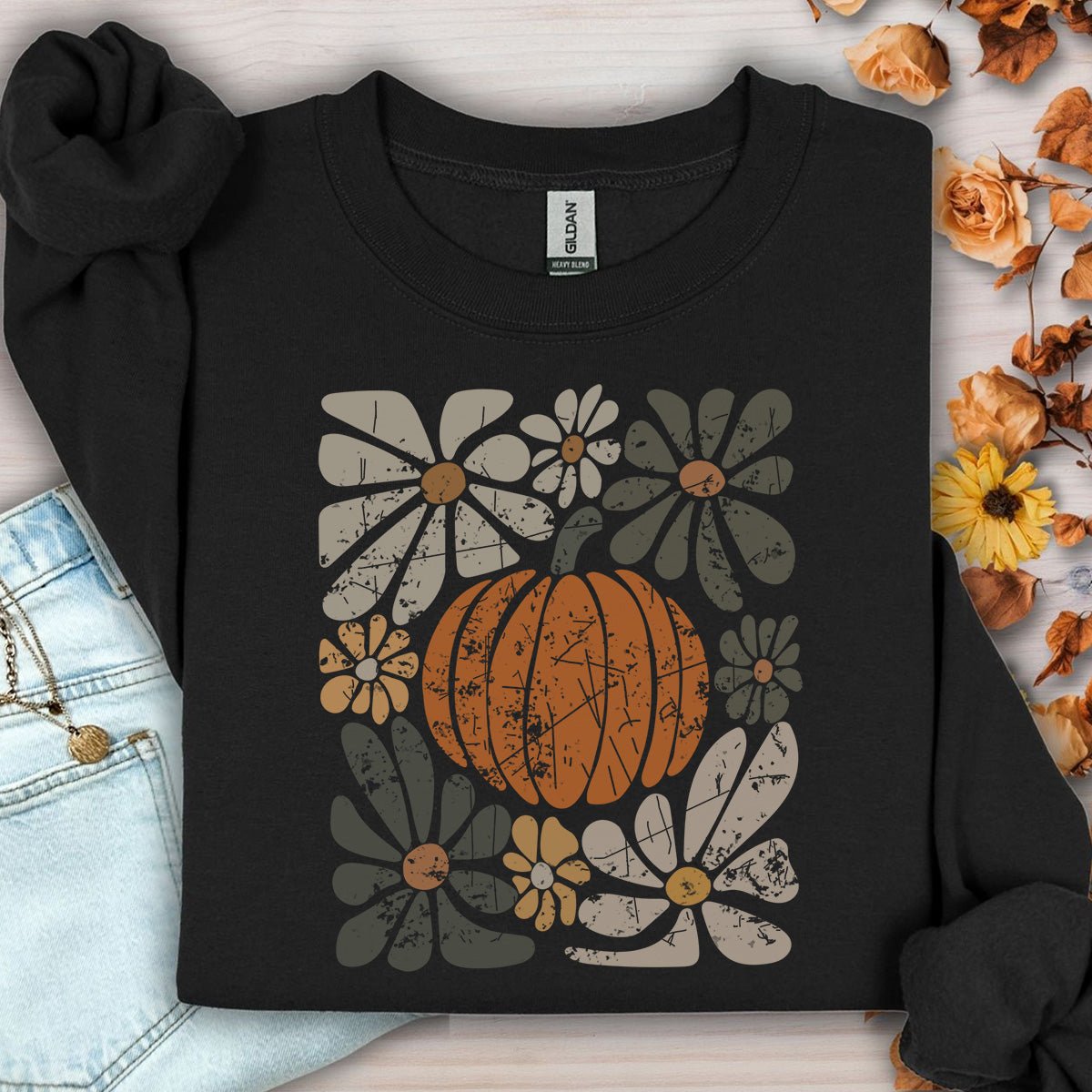 Rustic Fall Pumpkin Sweatshirt