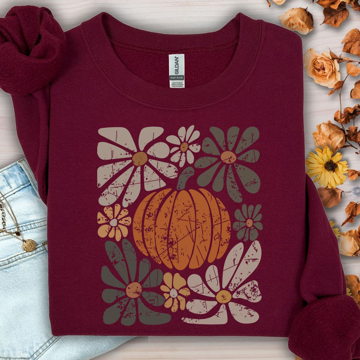 Rustic Fall Pumpkin Sweatshirt