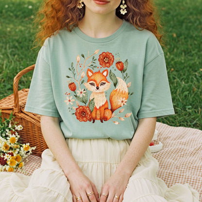 Rustic Folk Art Fox Tee