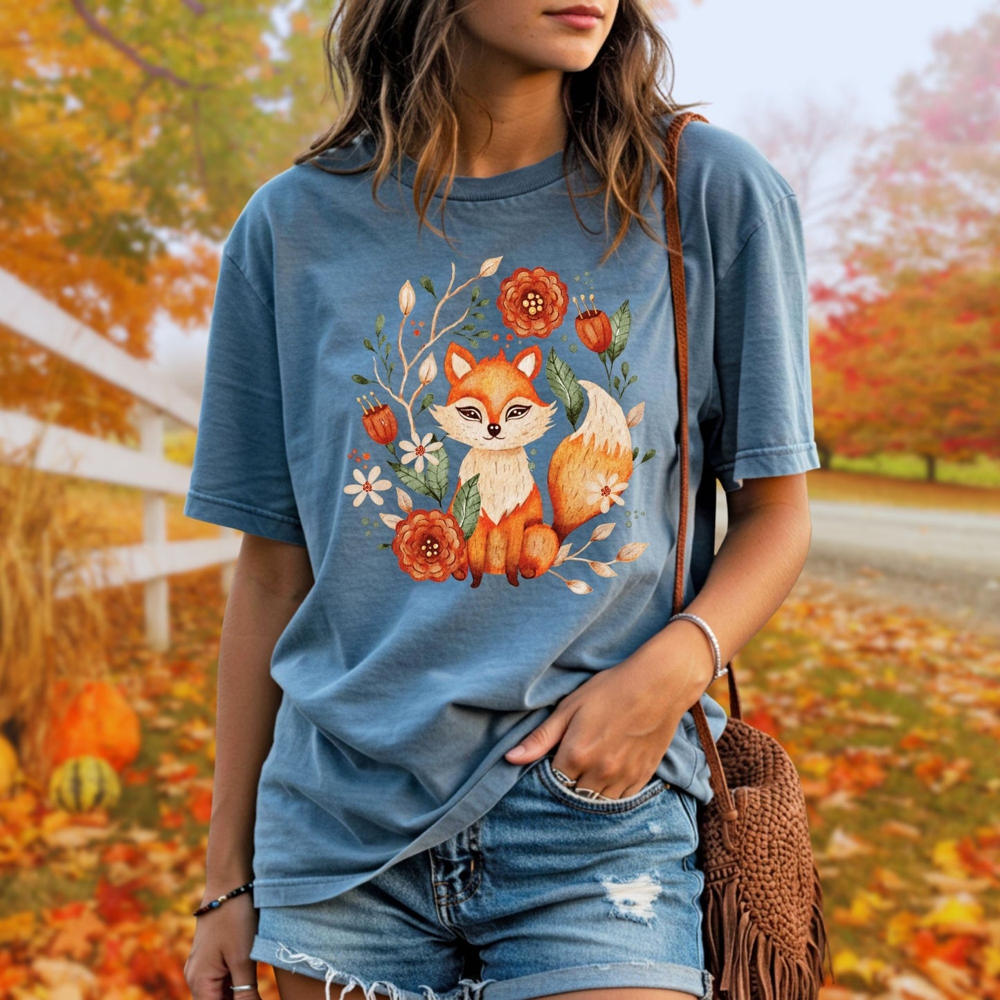 Rustic Folk Art Fox Tee