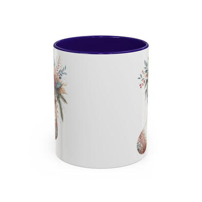 Rustic Holiday Floral Stocking Mug (11/15oz)