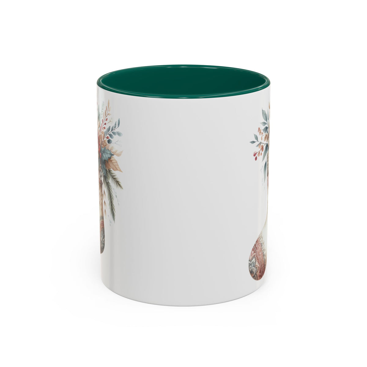 Rustic Holiday Floral Stocking Mug (11/15oz)