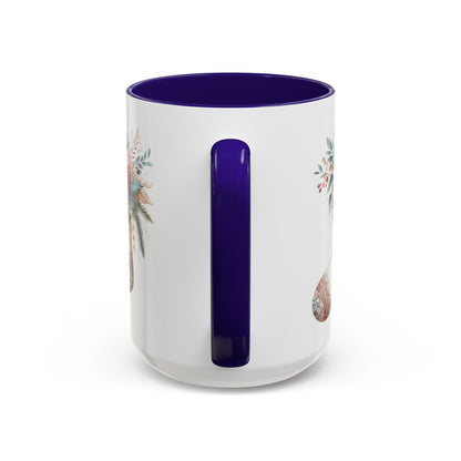 Rustic Holiday Floral Stocking Mug (11/15oz)