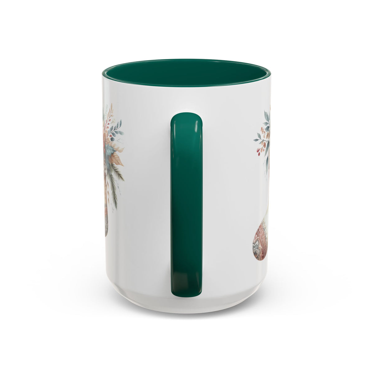Rustic Holiday Floral Stocking Mug (11/15oz)