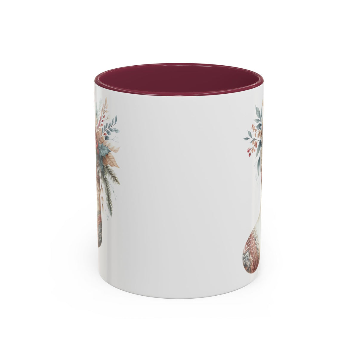 Rustic Holiday Floral Stocking Mug (11/15oz)